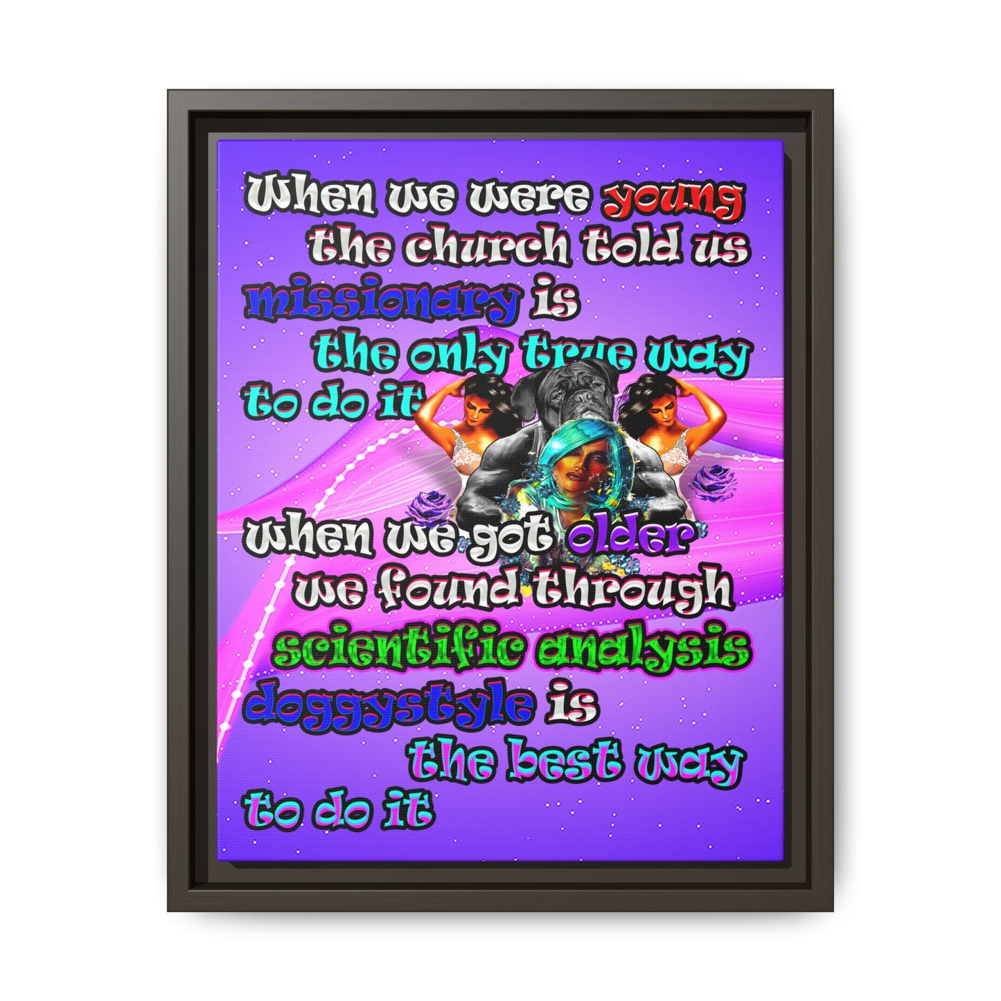 doggystyle - framed canvas art (purple-pink wave)