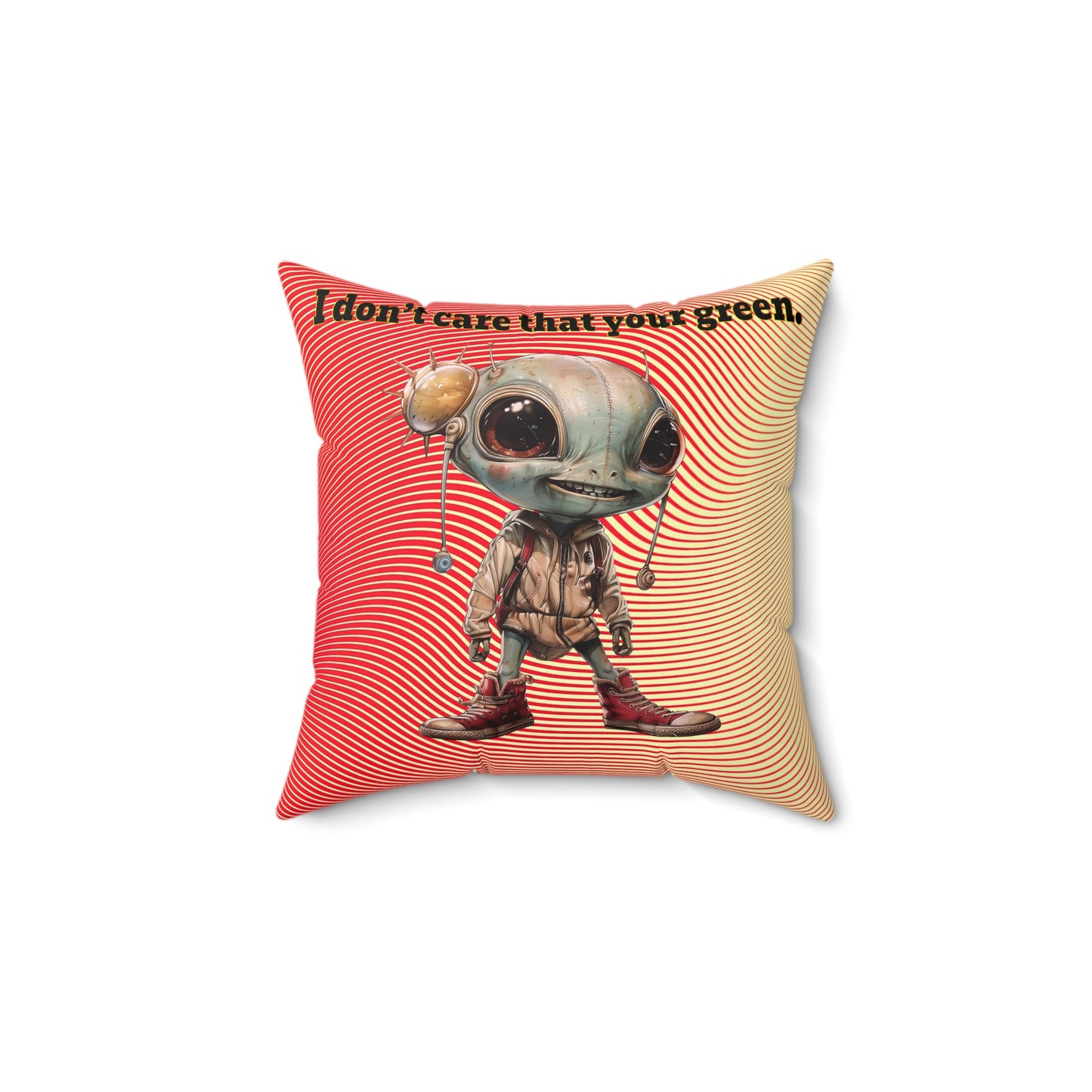 I don't care that your grey - Spun Polyester Square Pillow - (yellow-orange wave)