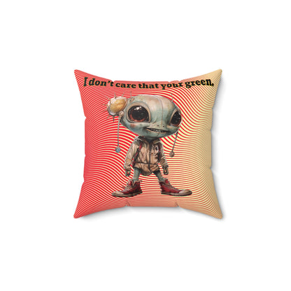 I don't care that your grey - Spun Polyester Square Pillow - (yellow-orange wave)