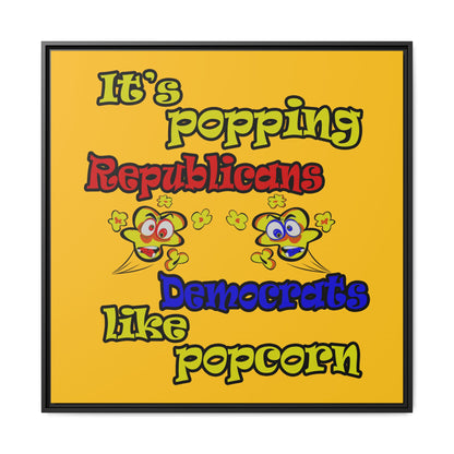 popping like popcorn - framed canvas art (yellow)