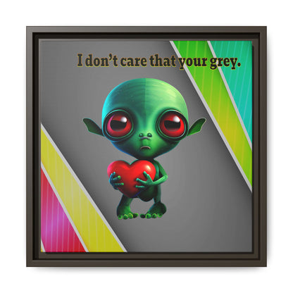 I don't care that your grey - framed canvas art (rainbow split)