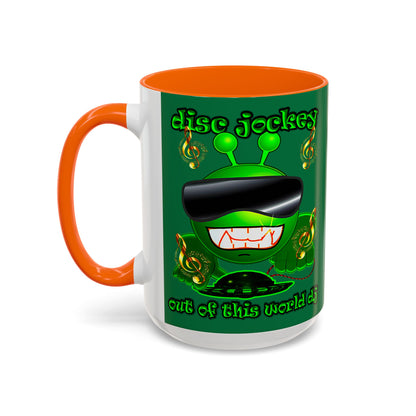 disc jockey - Accent Mug (dark green)