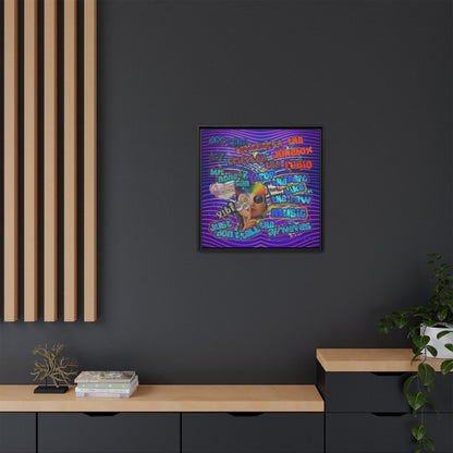drop the beat - framed canvas art (purple wave)