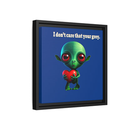 I don't care that your grey - framed canvas art (dark blue)