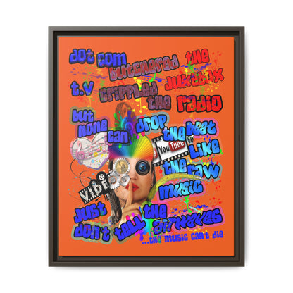 drop the beat - framed canvas art (orange)