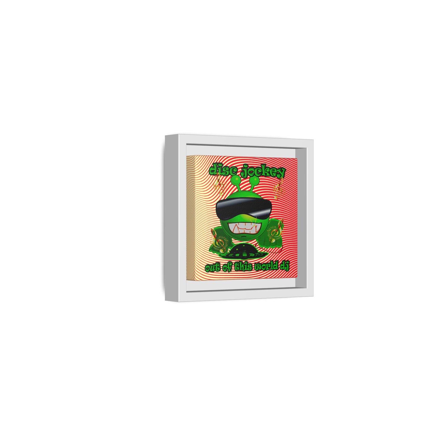 disc jockey - framed canvas art (yellow-orange wave)