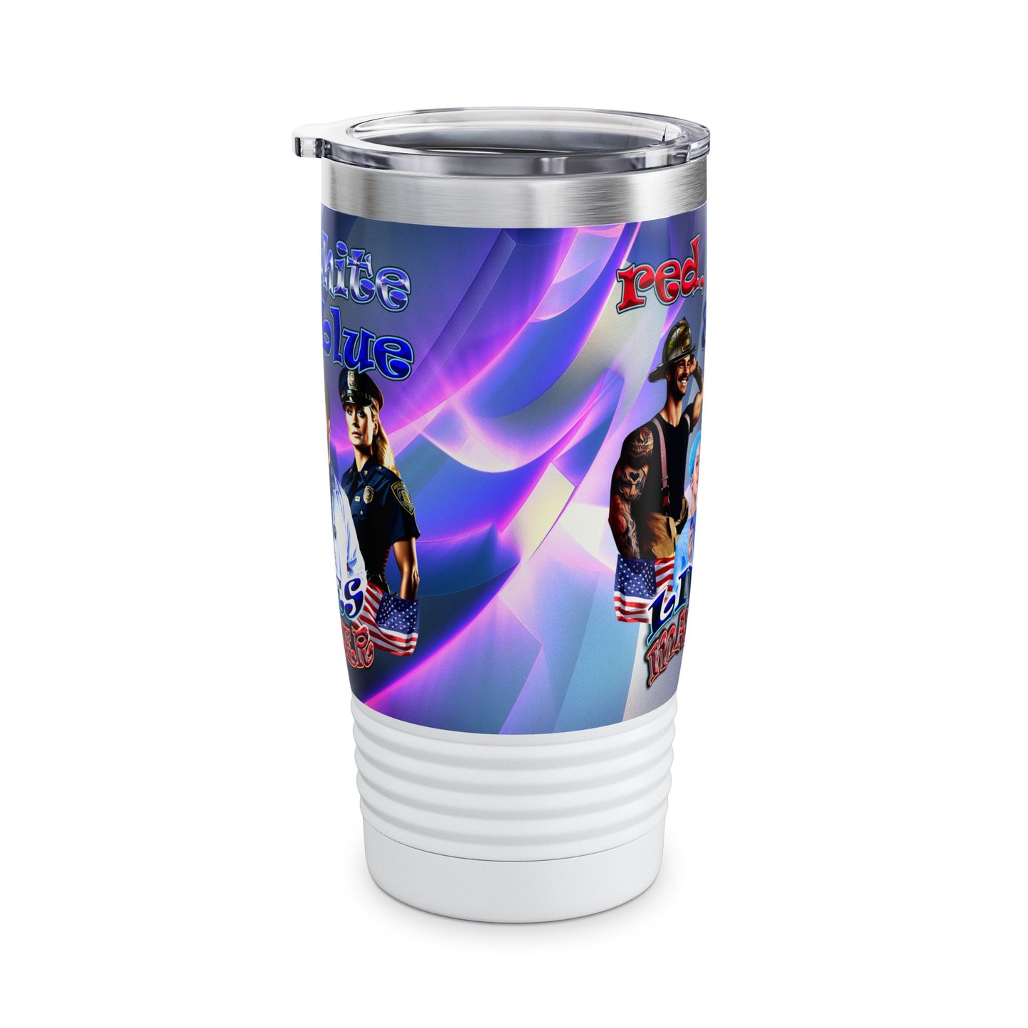 rw&b lives matter - Ringneck Tumbler, 20oz (grey-pink wave)