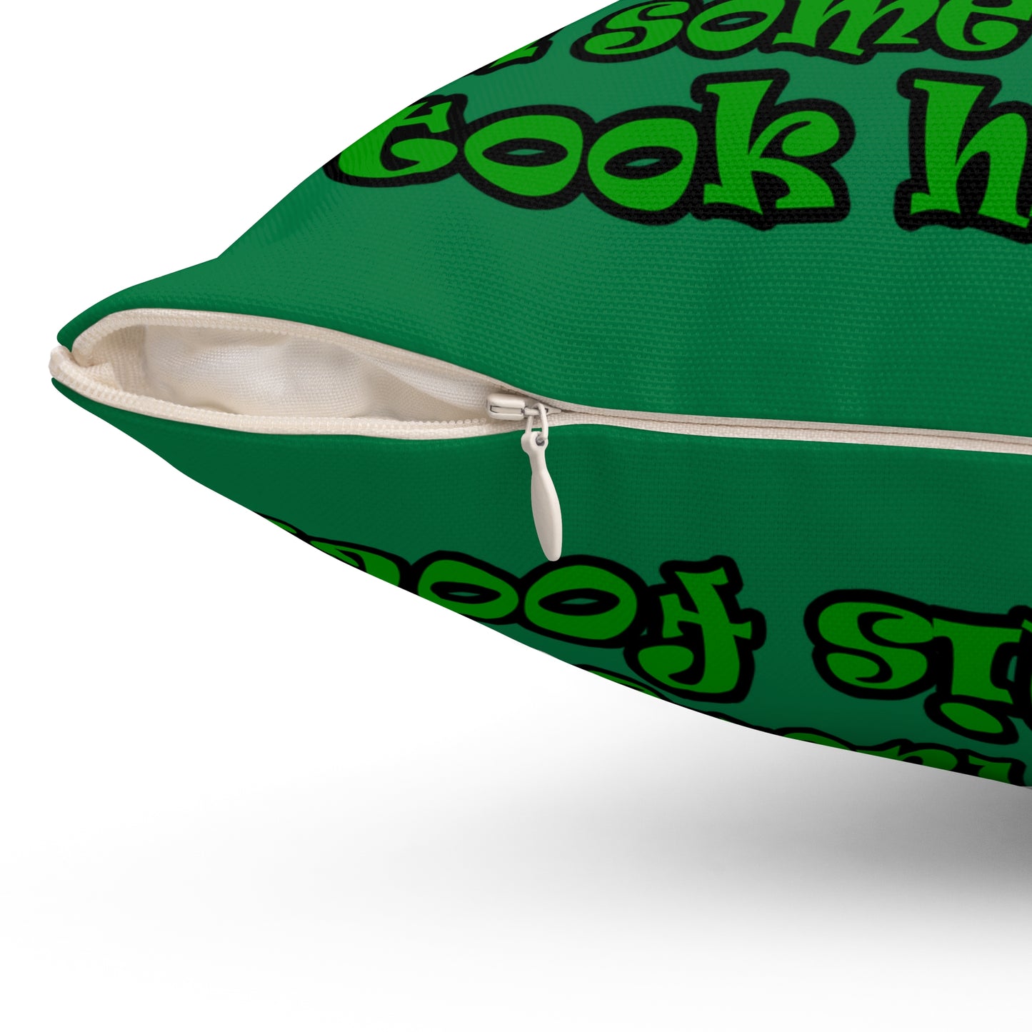 turtle race - Spun Polyester Square Pillow - (dark green)