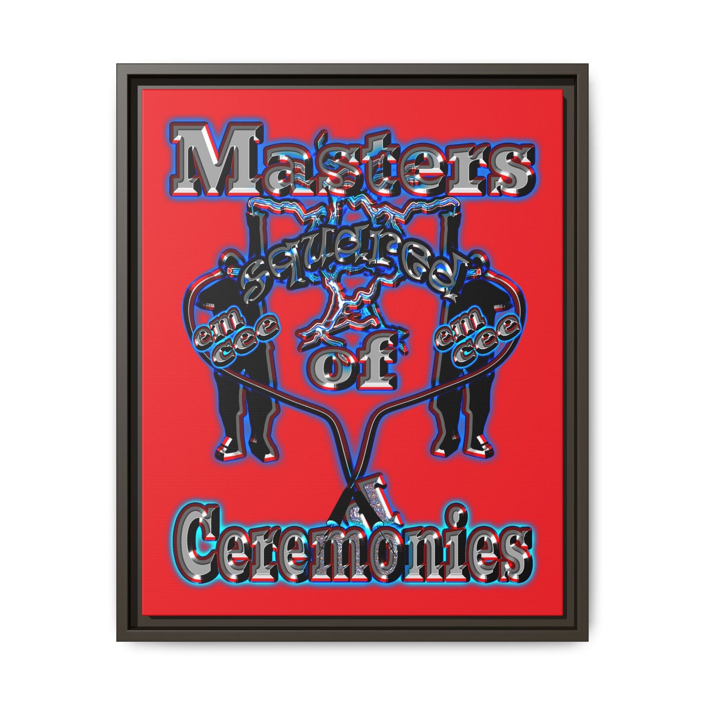 em cee squared - framed canvas art (red)