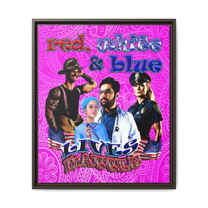 rw&b lives matter - framed canvas art (pink swirl)