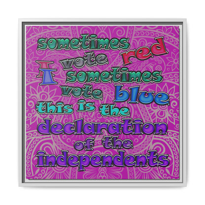 declaration of the independents - framed canvas art (pink swirl)