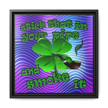 stick that in your pipe and smoke it - framed canvas art (purple wave)