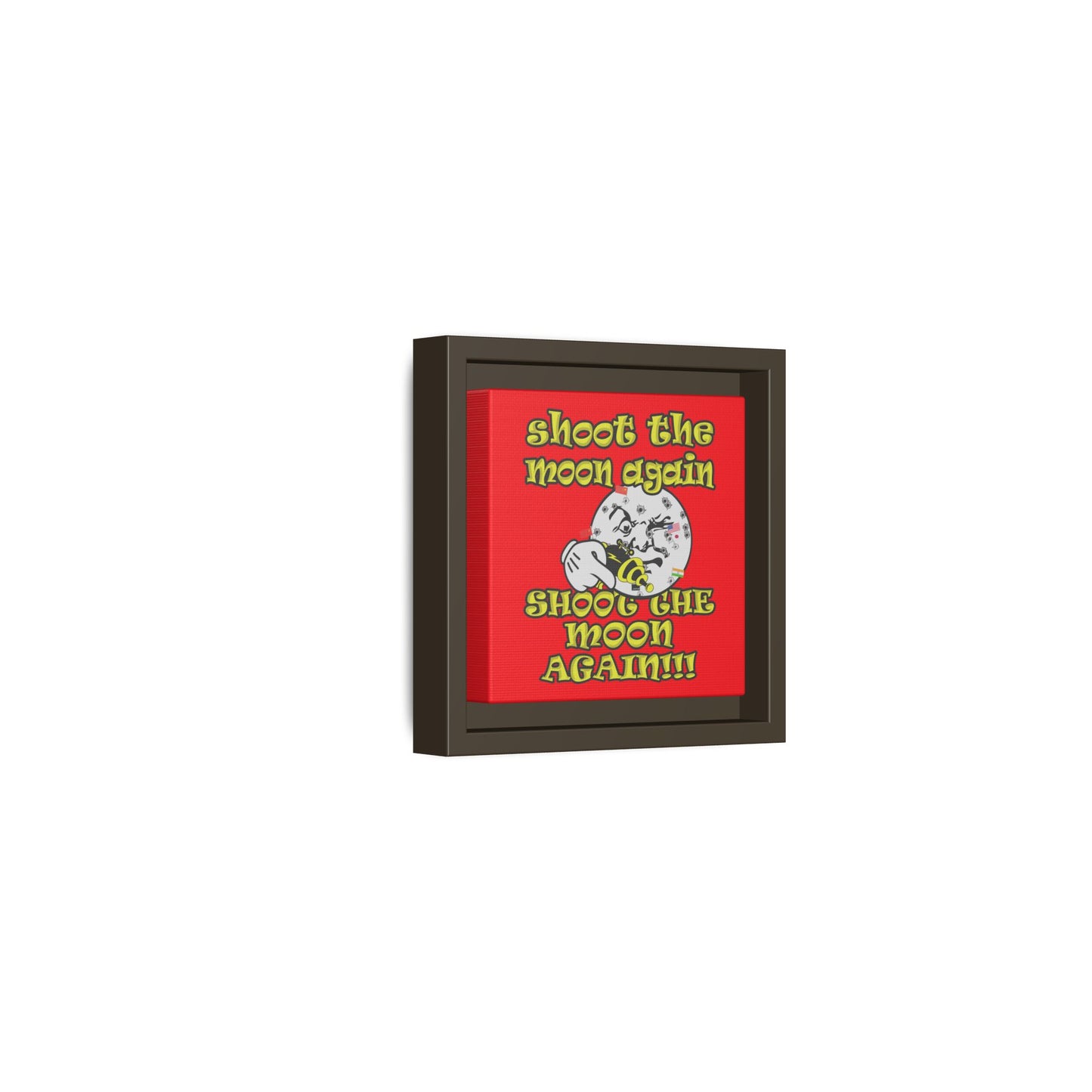 shoot the moon again - framed canvas art (red)