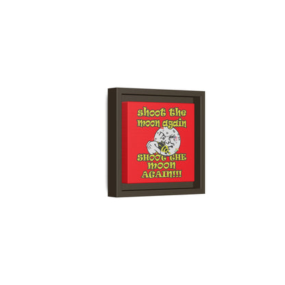 shoot the moon again - framed canvas art (red)