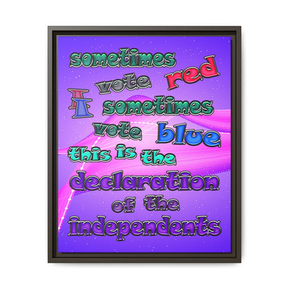 declaration of the independents - framed canvas art (purple-pink wave)