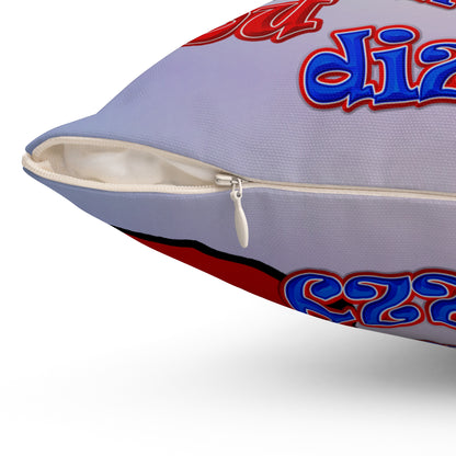 santa's shoes - Spun Polyester Square Pillow - (light blue-pink wave)