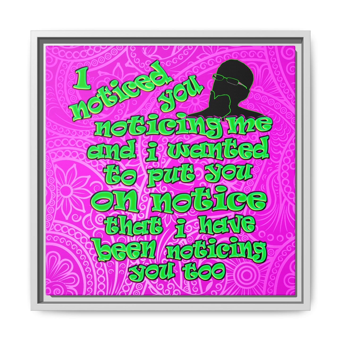 noticed you noticing - framed canvas art (pink swirl)