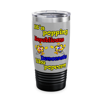 popping like popcorn - Ringneck Tumbler, 20oz (light grey)