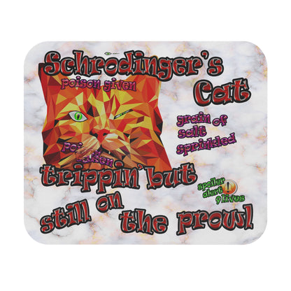 schrodinger's cat - Mouse Pad (Rectangle) (white marble)