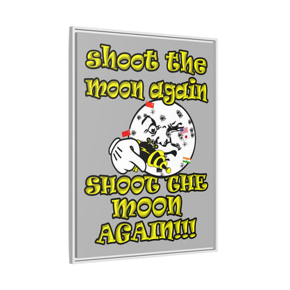 shoot the moon again - framed canvas art (light grey)