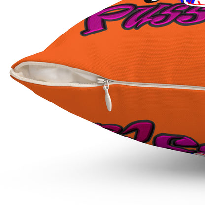 tag that - Spun Polyester Square Pillow - (orange)