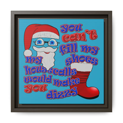 santa's shoes - framed canvas art (turquoise)