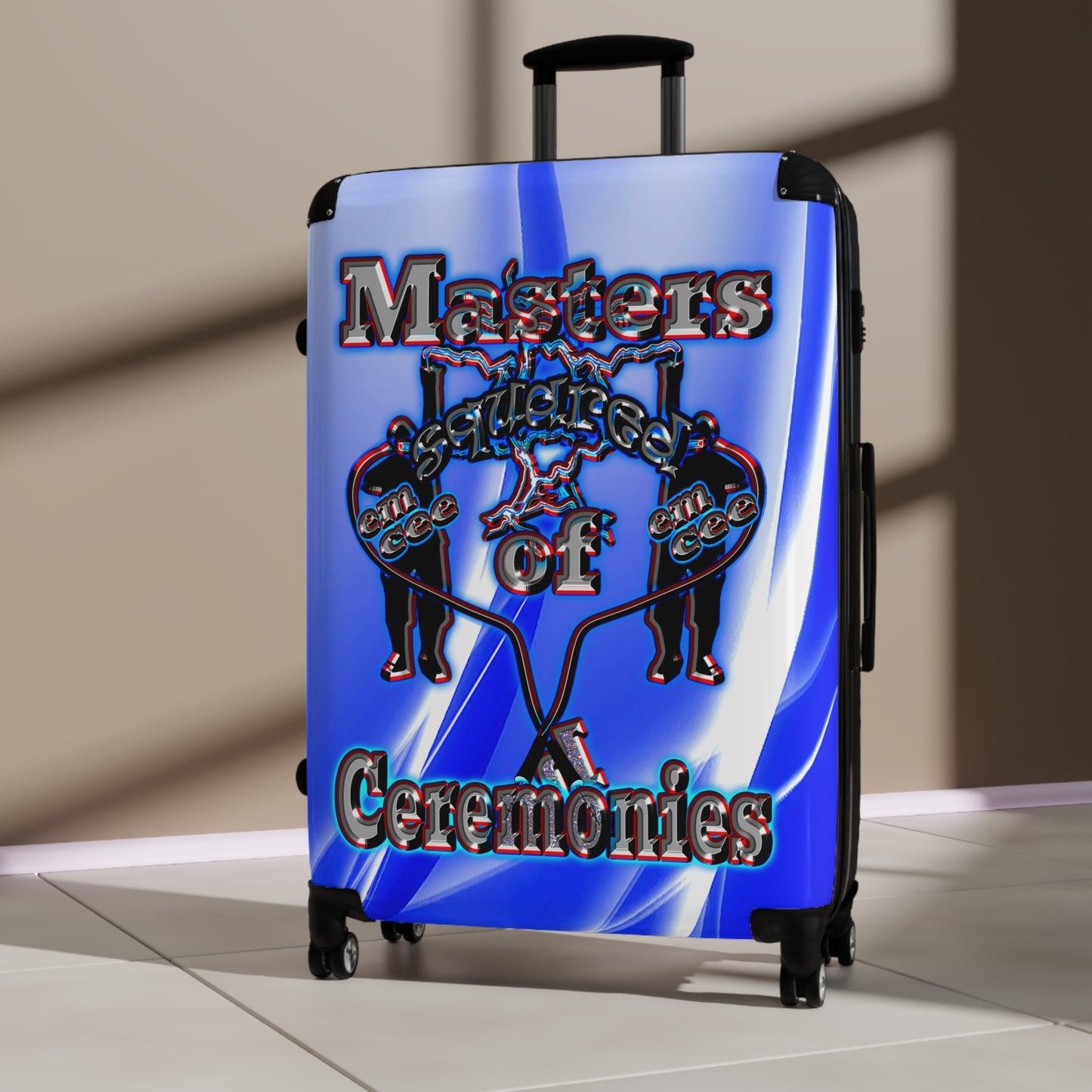 em cee squared - Suitcase (blue-white wave)