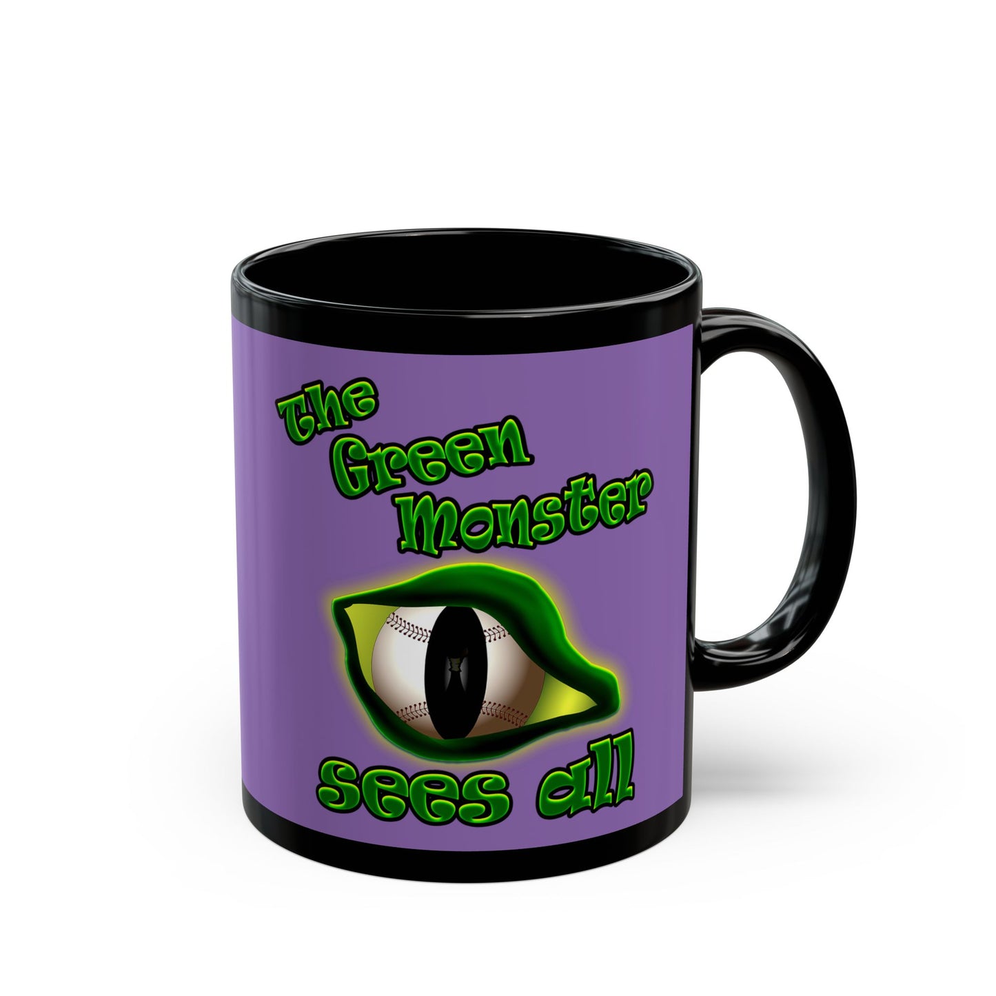 green monster - Black Mug (light purple)