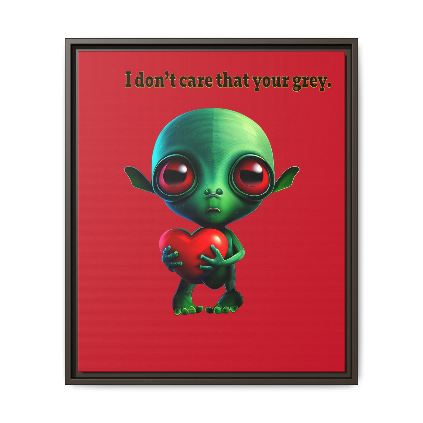 I don't care that your grey - framed canvas art (dark red)