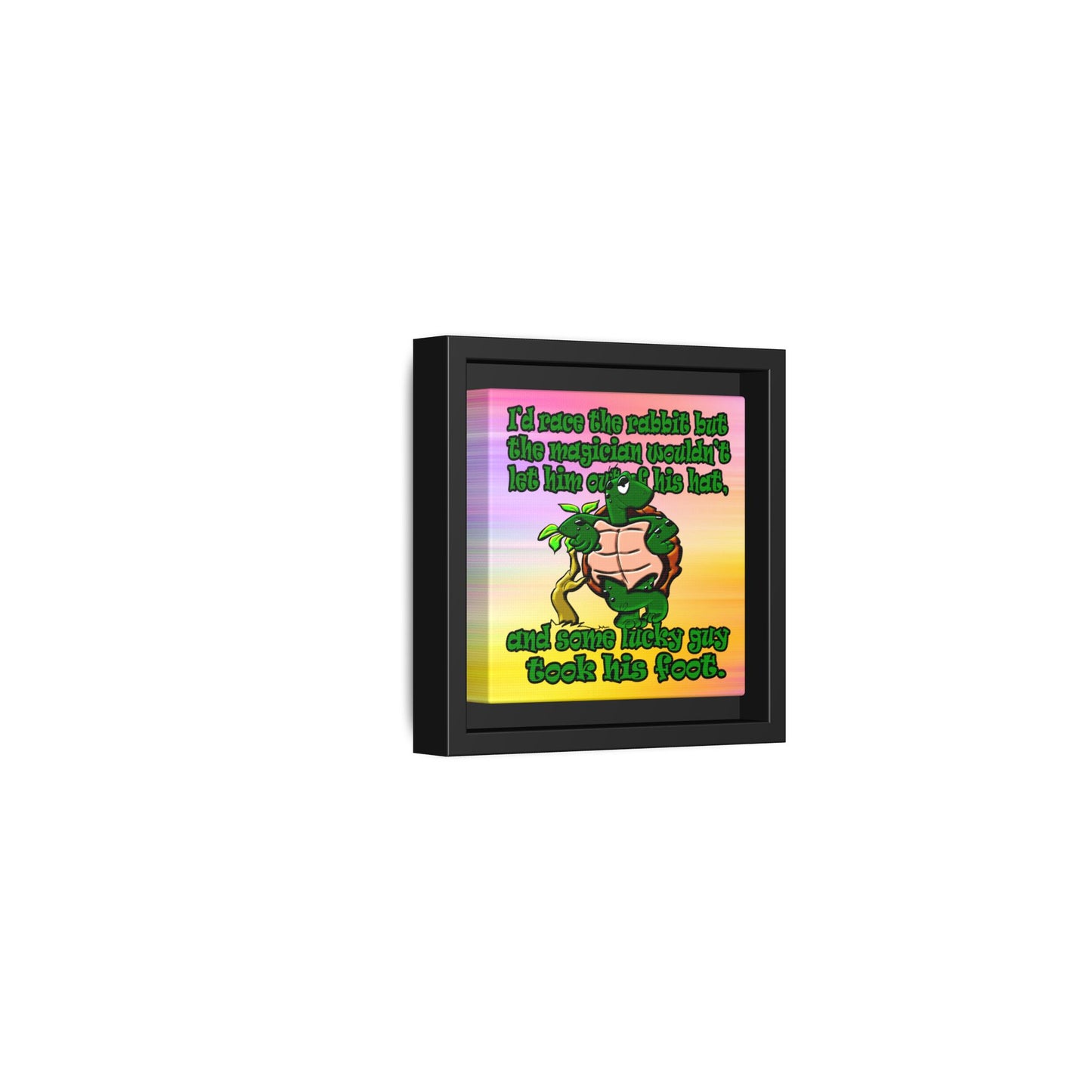 turtle race - framed canvas art (color blur)