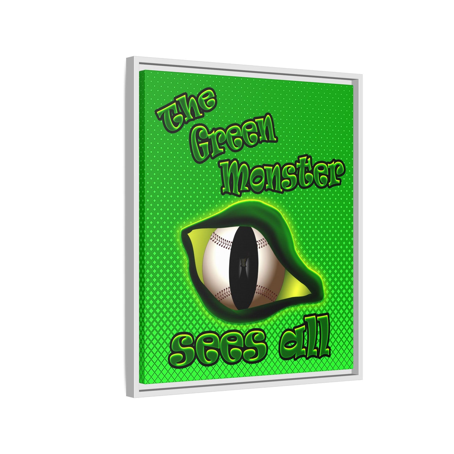 green monster - framed canvas art (logo green)