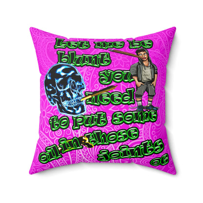 og - Faux Suede Square Pillow - (pink swirl)