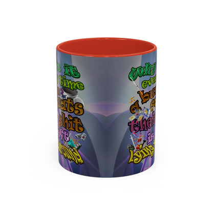 the bum's shit - Accent Mug (grey-pink wave)