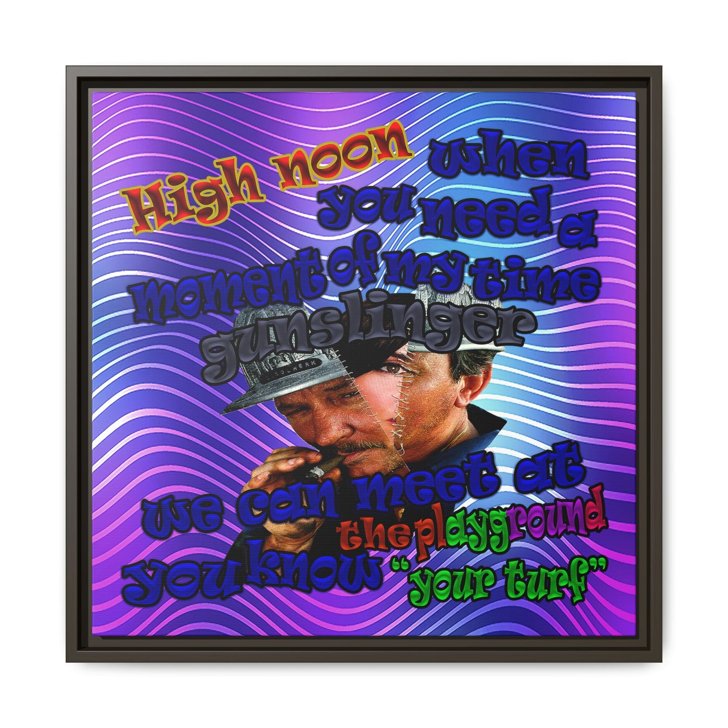high noon - framed canvas art (purple wave)
