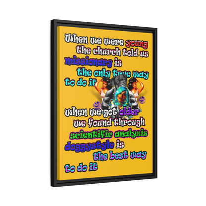 doggystyle - framed canvas art (yellow)