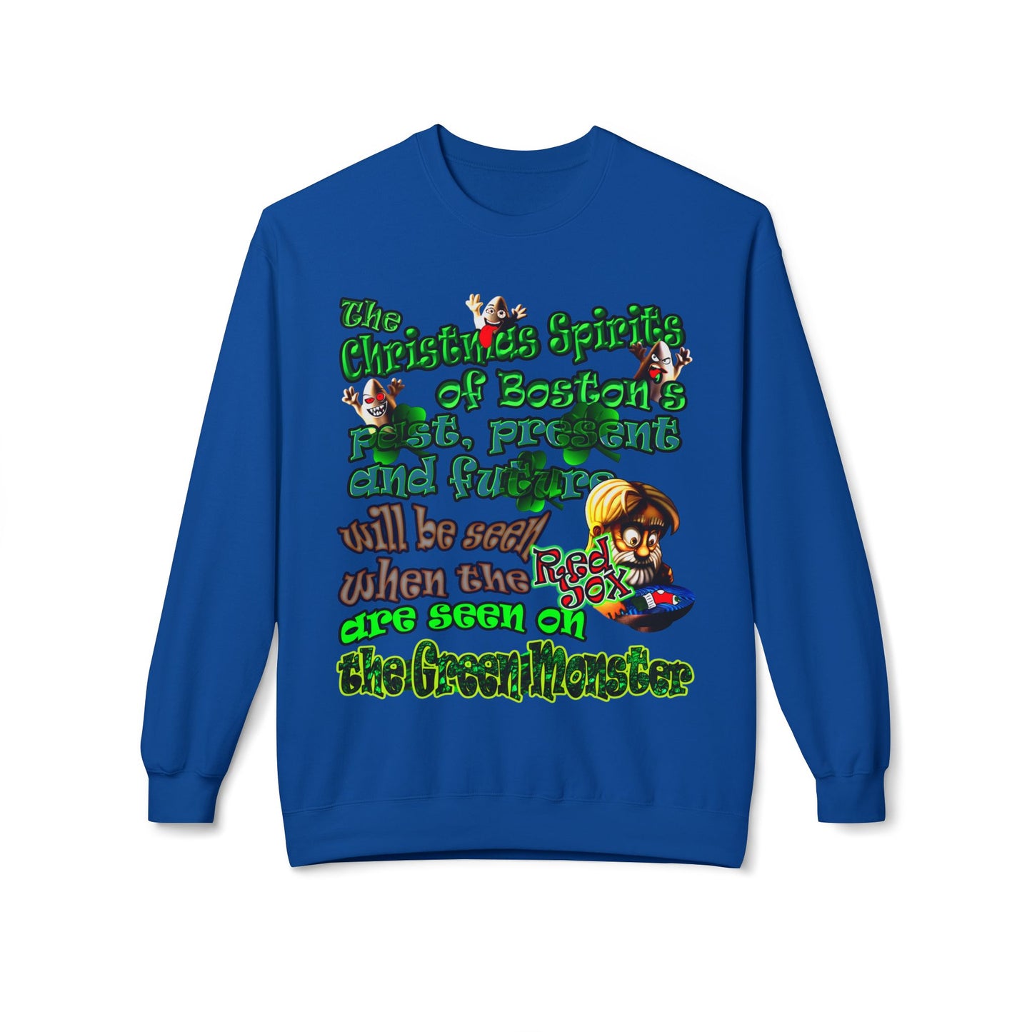 christmas spirits of boston - Unisex Midweight Softstyle Fleece Crewneck Sweatshirt