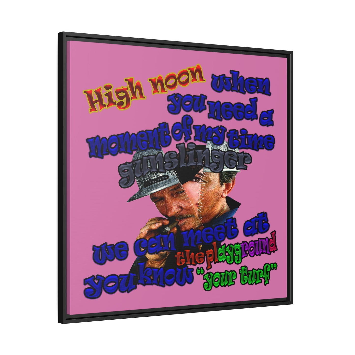 high noon - framed canvas art (light pink)