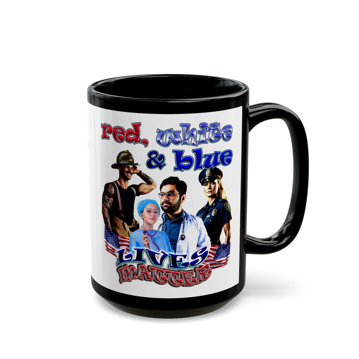 rw&b lives matter - Black Mug (white)