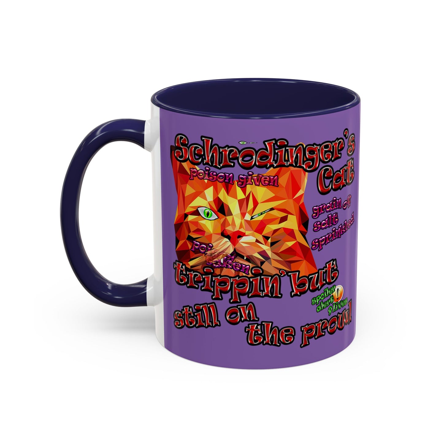 schrodinger's cat - Accent Mug (light purple)