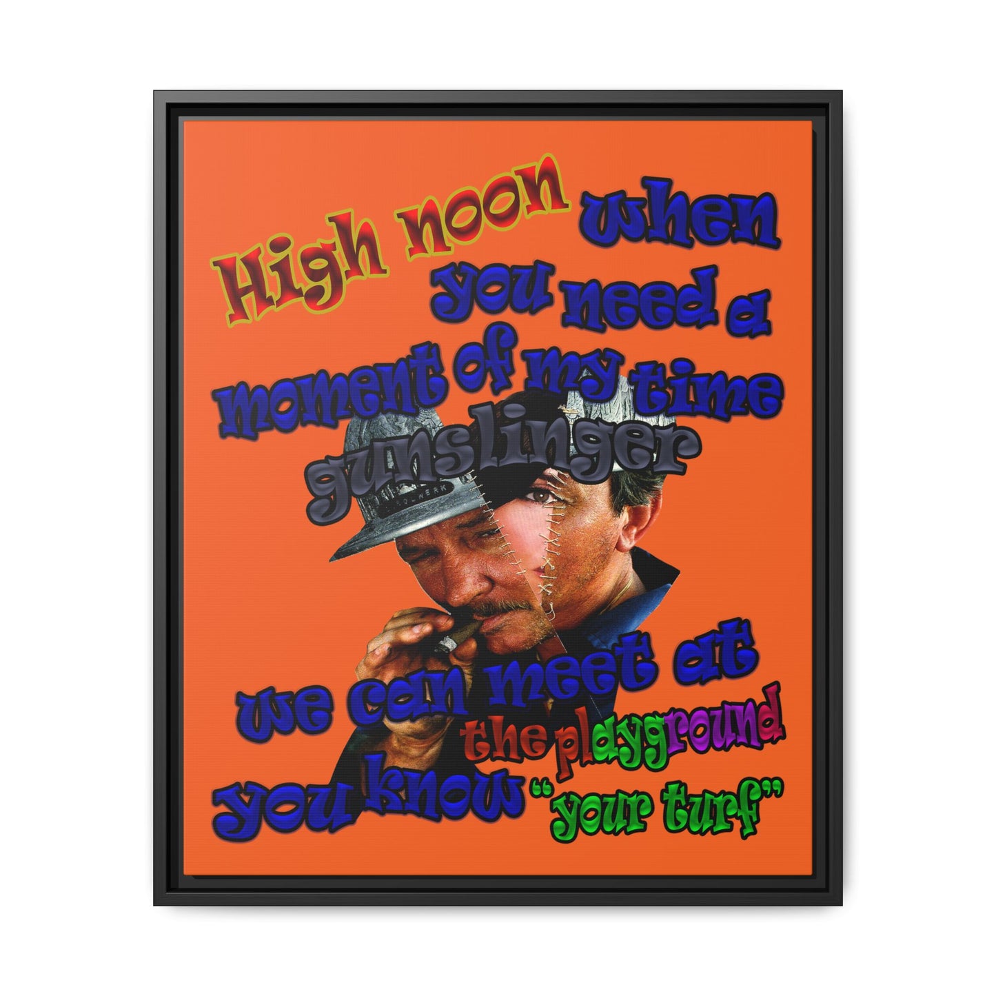 high noon - framed canvas art (orange)