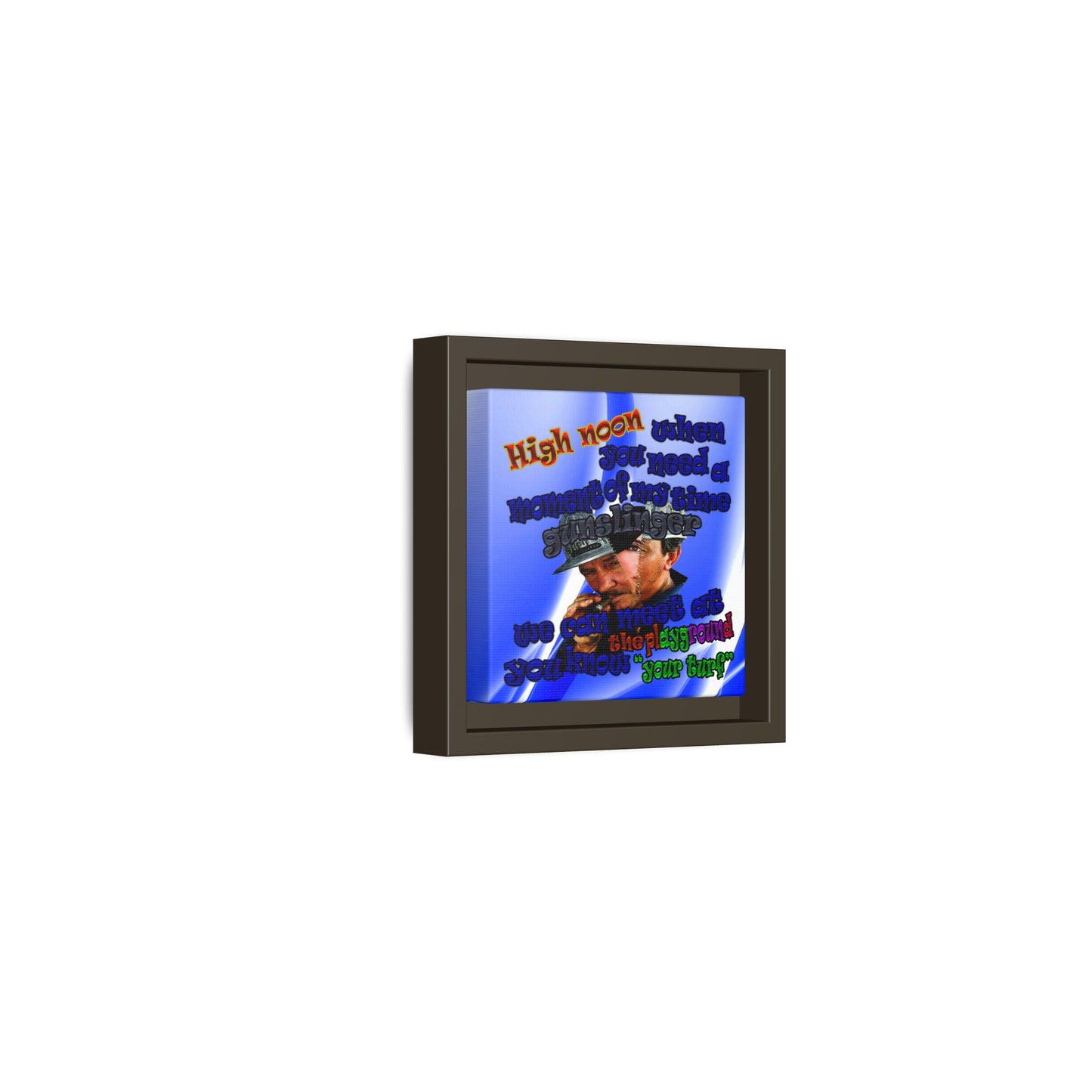 high noon - framed canvas art (blue-white wave)