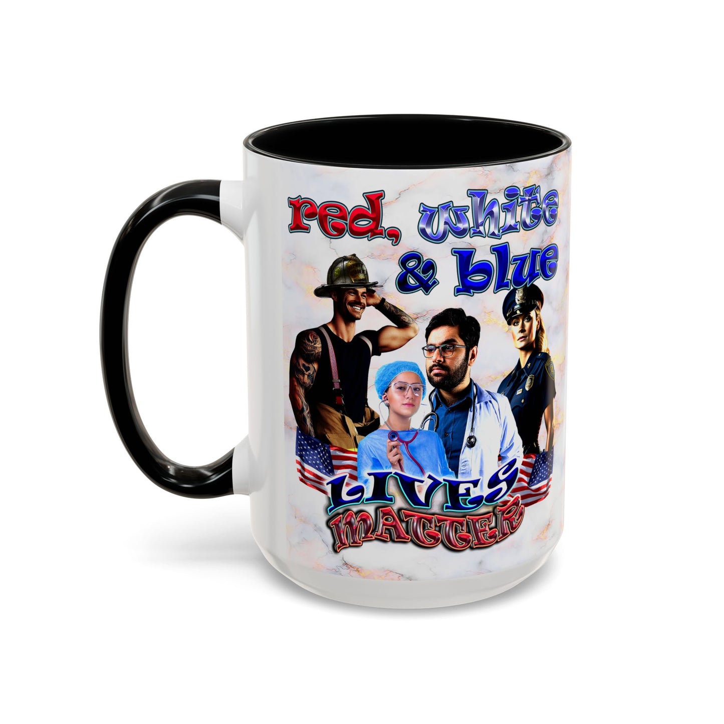 rw&b lives matter - Accent Mug (white marble)