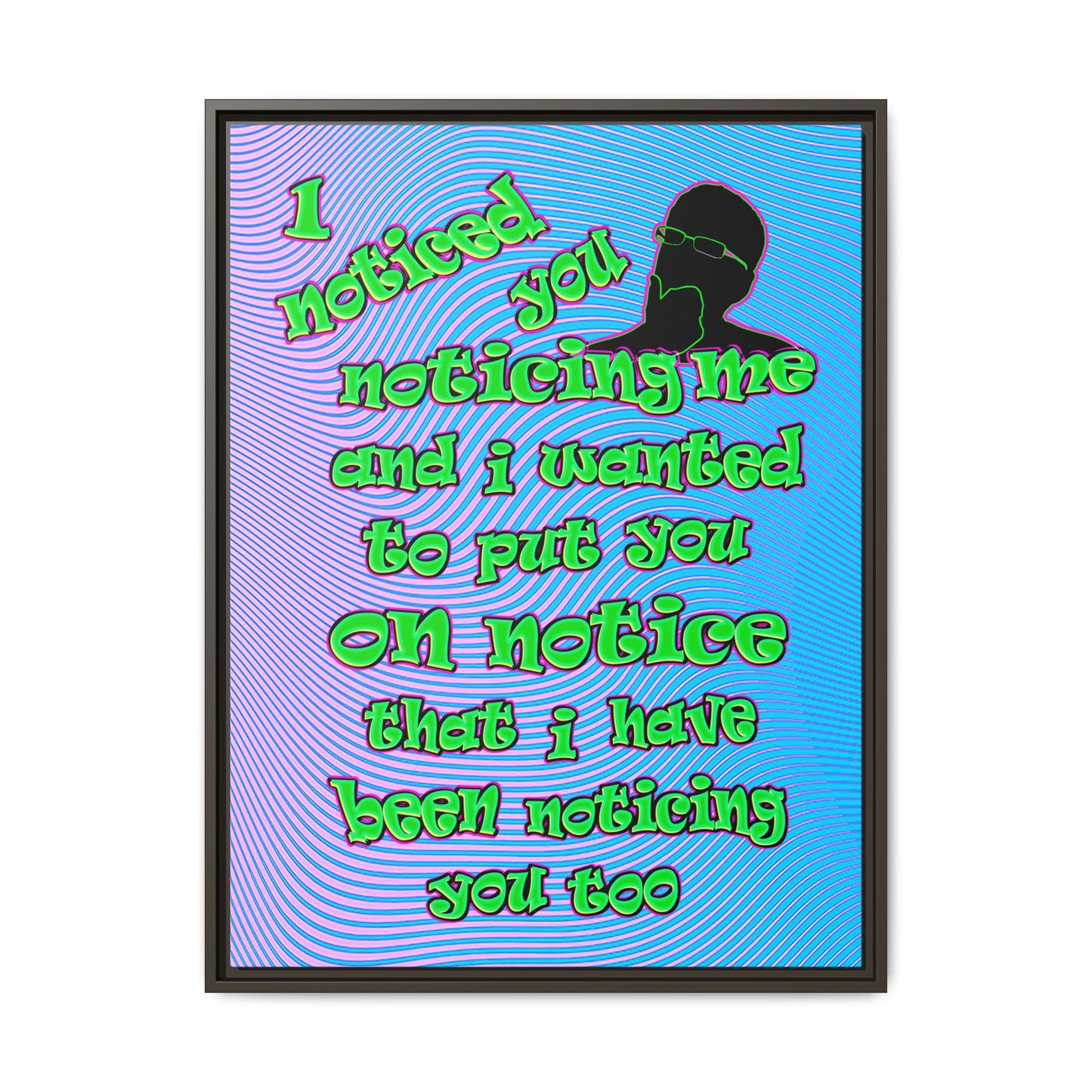 noticed you noticing - framed canvas art (light blue-purple wave)