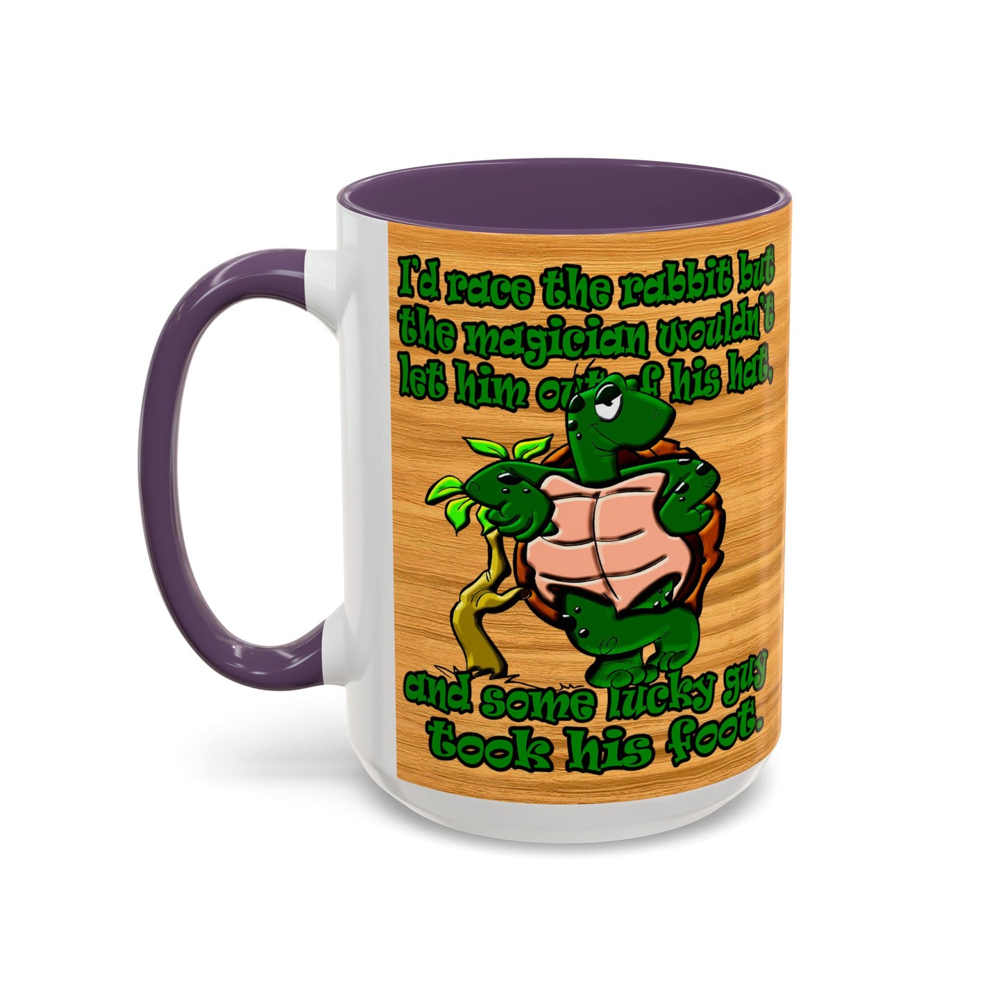 turtle race - Accent Mug (butterscotch wood finish)