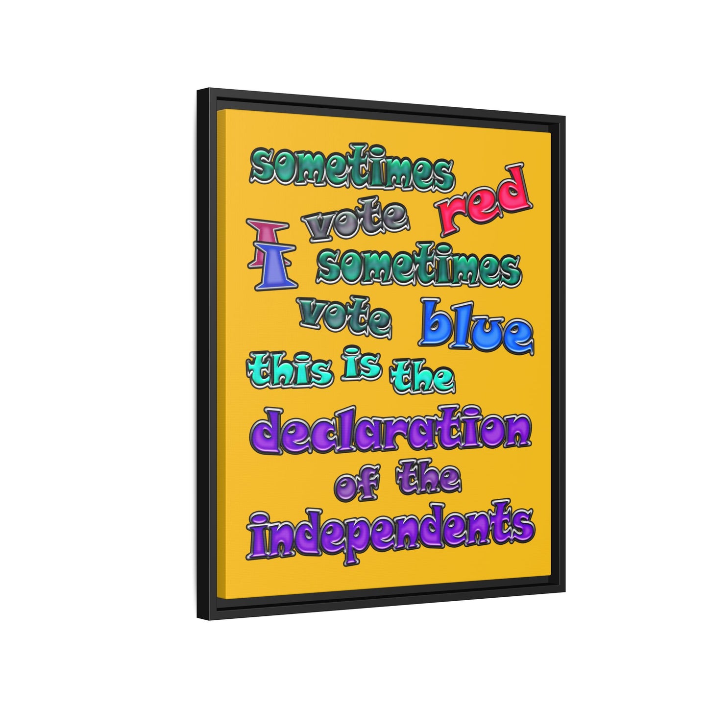declaration of the independents - framed canvas art (yellow)