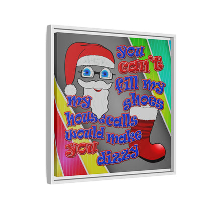 santa's shoes - framed canvas art (rainbow split)