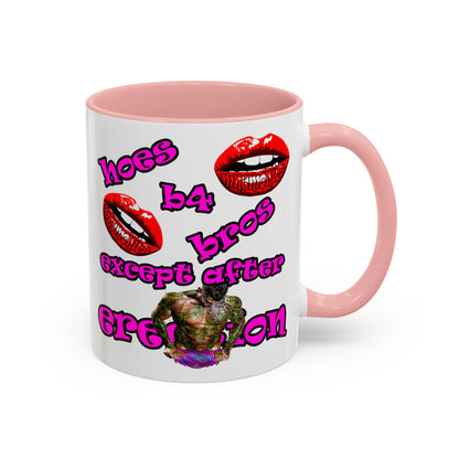 hoes b4 bros - Accent Mug (white)