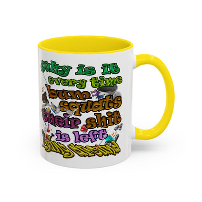 the bum's shit - Accent Mug (white)