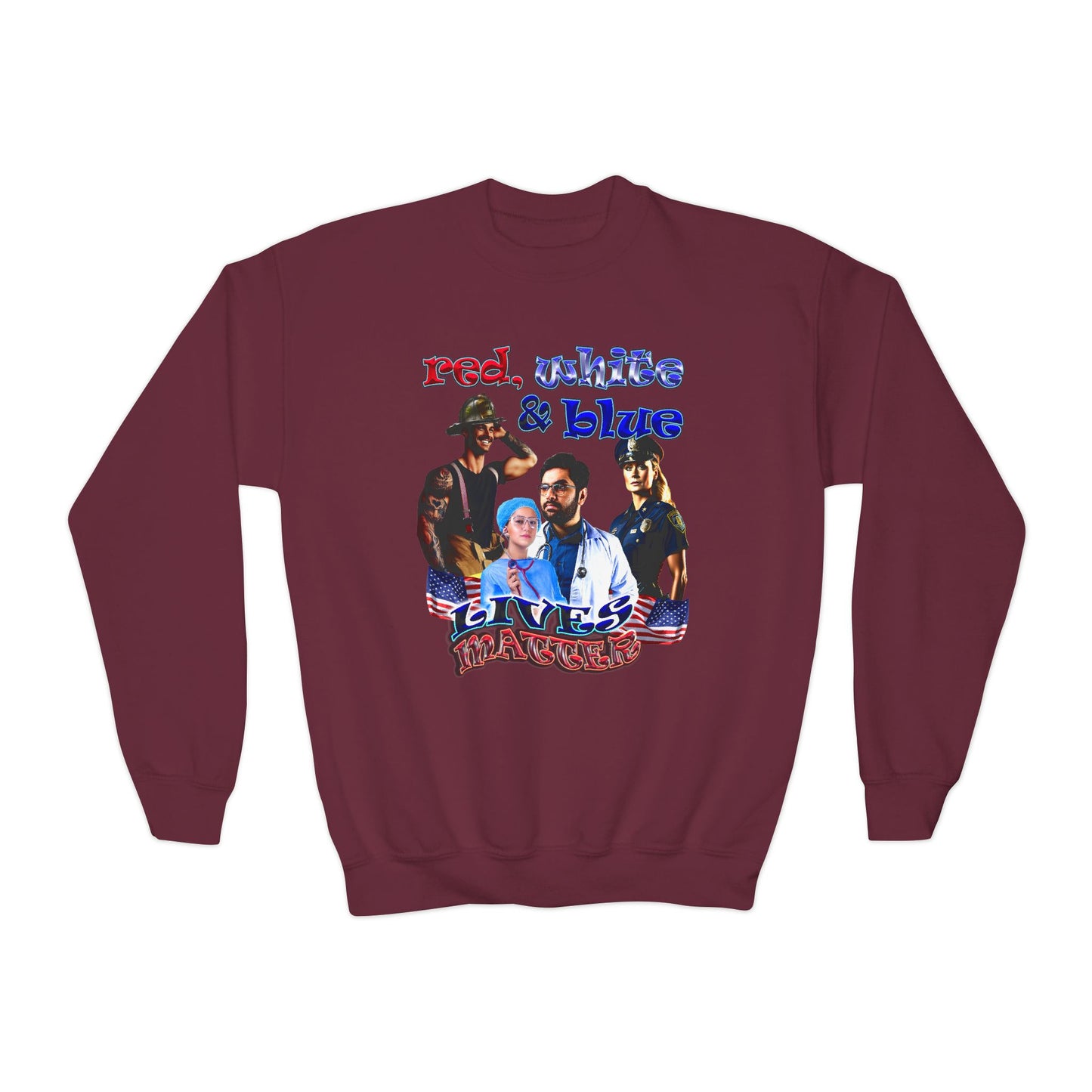 rw&b lives matter - Youth Crewneck Sweatshirt