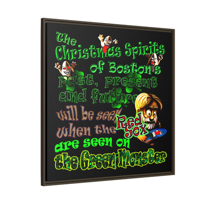 christmas spirits of boston - framed canvas art (black)